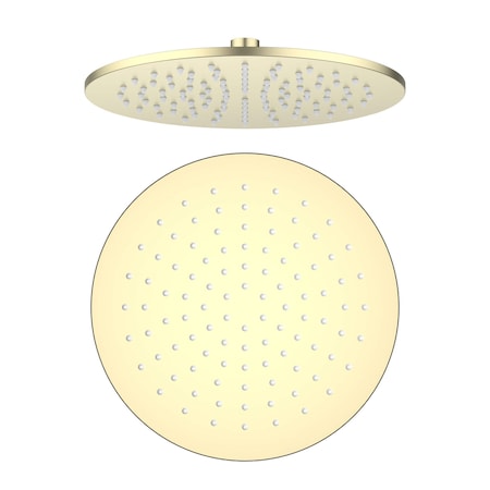 Kibi Circular 10 Metal Thin Profile Rain Shower Head 1.75 GPM - Brushed Gold SH1002BG